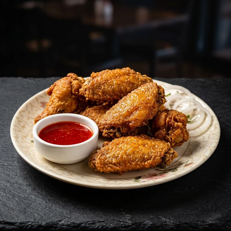 Fried chicken wings at Asian Hakka Chinese & Indian Restaurant, Brampton